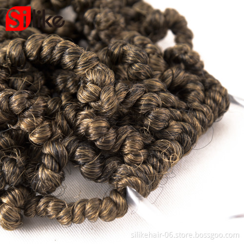 Factory price  10inch 65g /pack Spring Twist Synthetic braiding Extensions Hair Weaves crochet braid hair  for black women